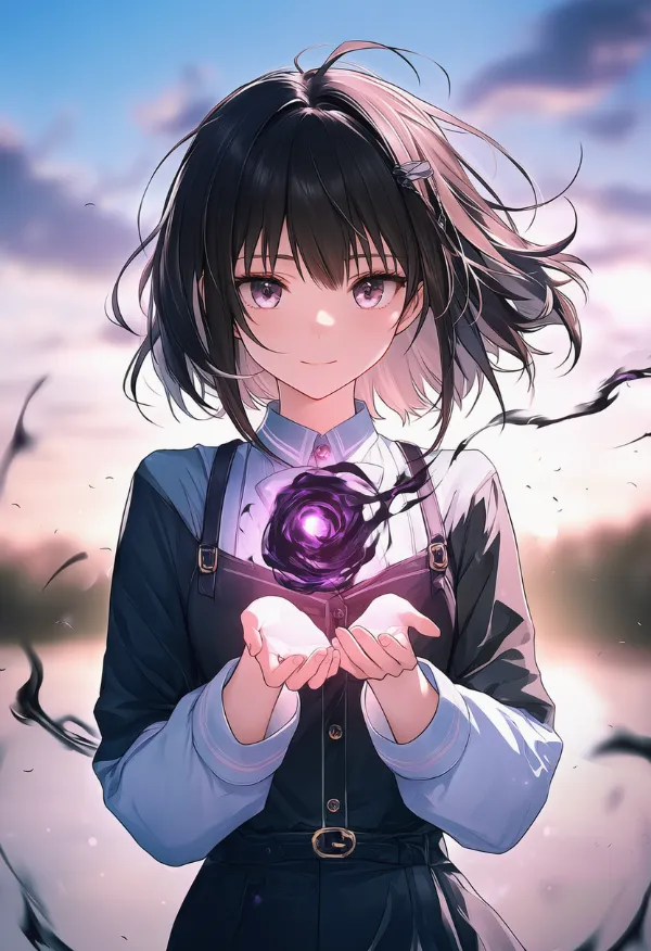 黒い炎のAIイラスト｜プロンプト紹介