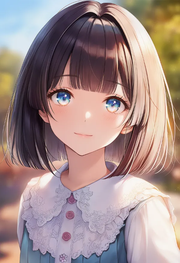 ぱっつん前髪（お嬢様ヘア）のAIイラスト｜プロンプト紹介