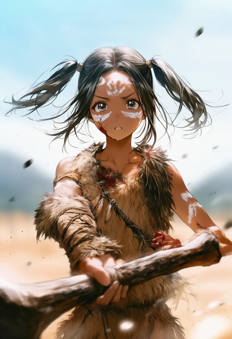 骨の棍棒のAIイラスト｜プロンプト紹介