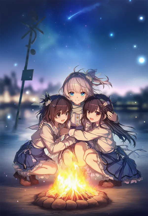 焚き火のAIイラスト｜プロンプト紹介