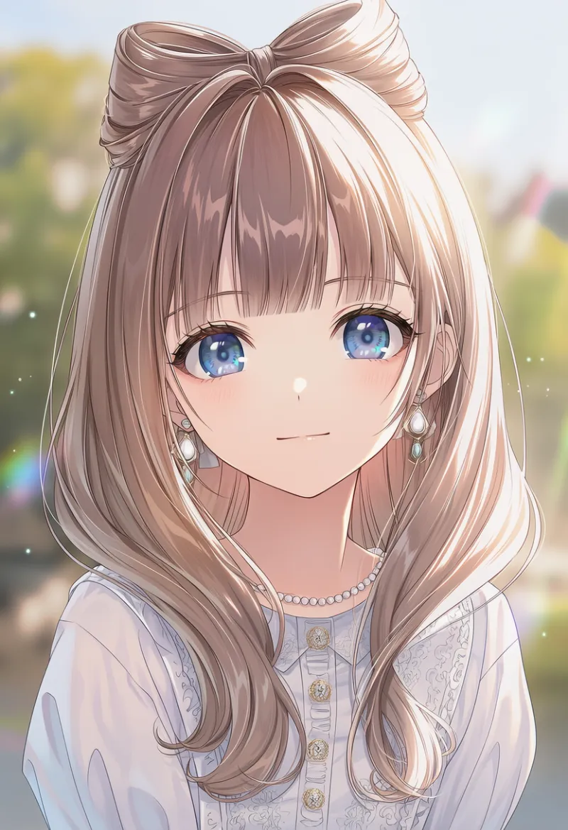 リボン型の髪型（お嬢様ヘア）のAIイラスト｜プロンプト紹介