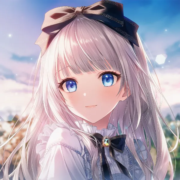 頭の上のリボン（お嬢様ヘアのアクセサリ）のAIイラスト｜プロンプト紹介