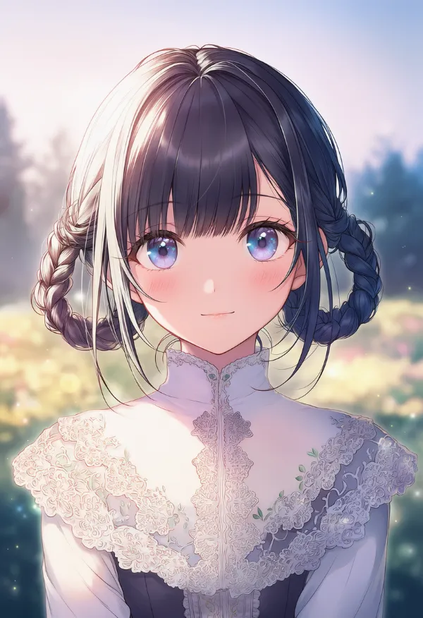 三つ編みヘアリング（お嬢様ヘア）のAIイラスト｜プロンプト紹介