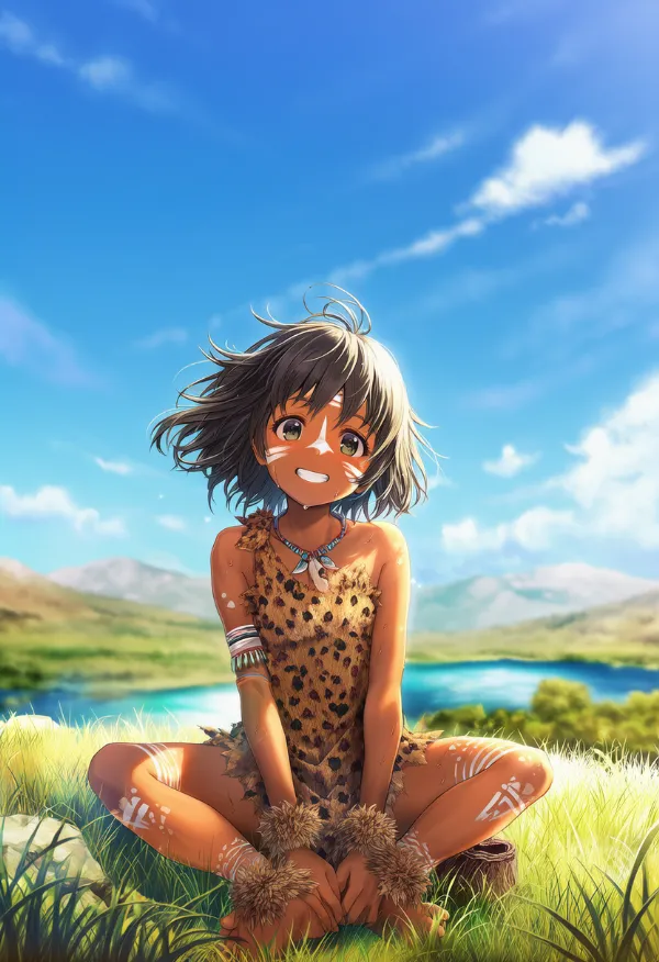 日焼けした肌のAIイラスト｜プロンプト：dark skin