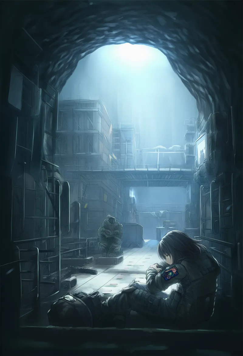 バンカーのプロンプト:bunker, underground, indoors, military base|軍事施設のAIイラスト