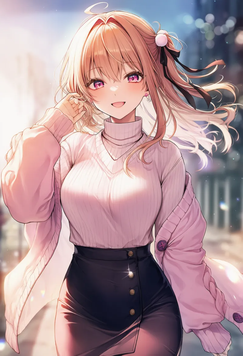 カーディガンのAIイラスト（姫カジ）｜プロンプト紹介