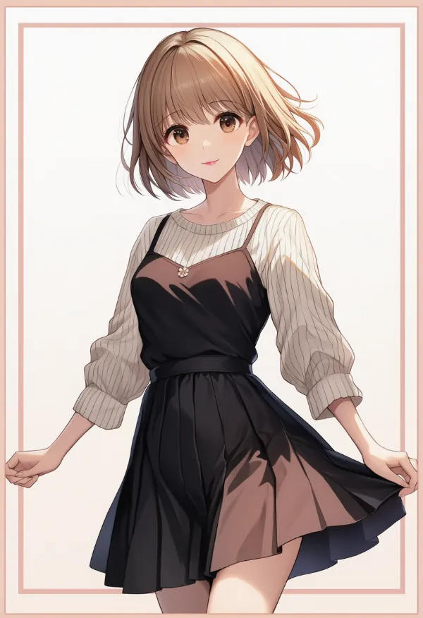 カジュアル+ジャンパースカート|女子大生ファッションのプロンプト紹介