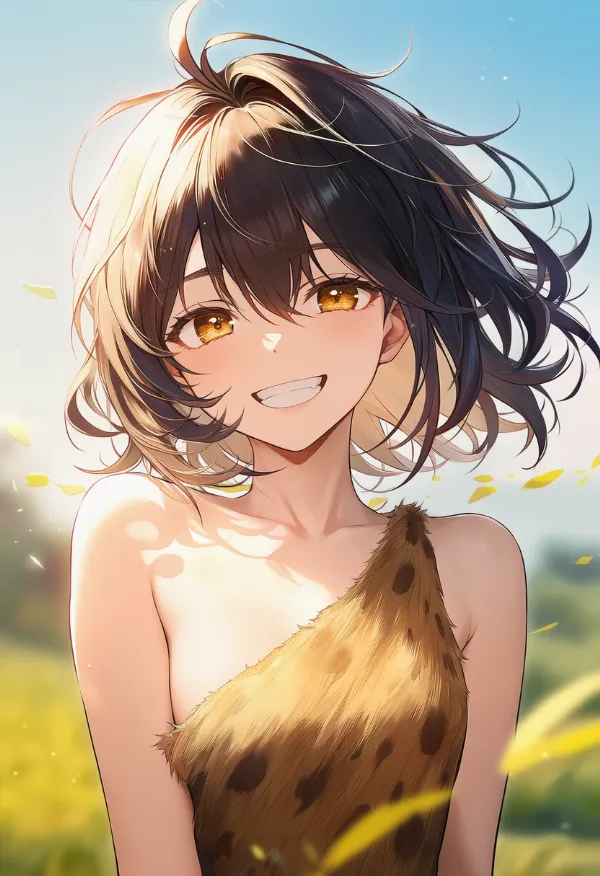 原始人（女性）のAIイラスト｜プロンプト：cavewoman