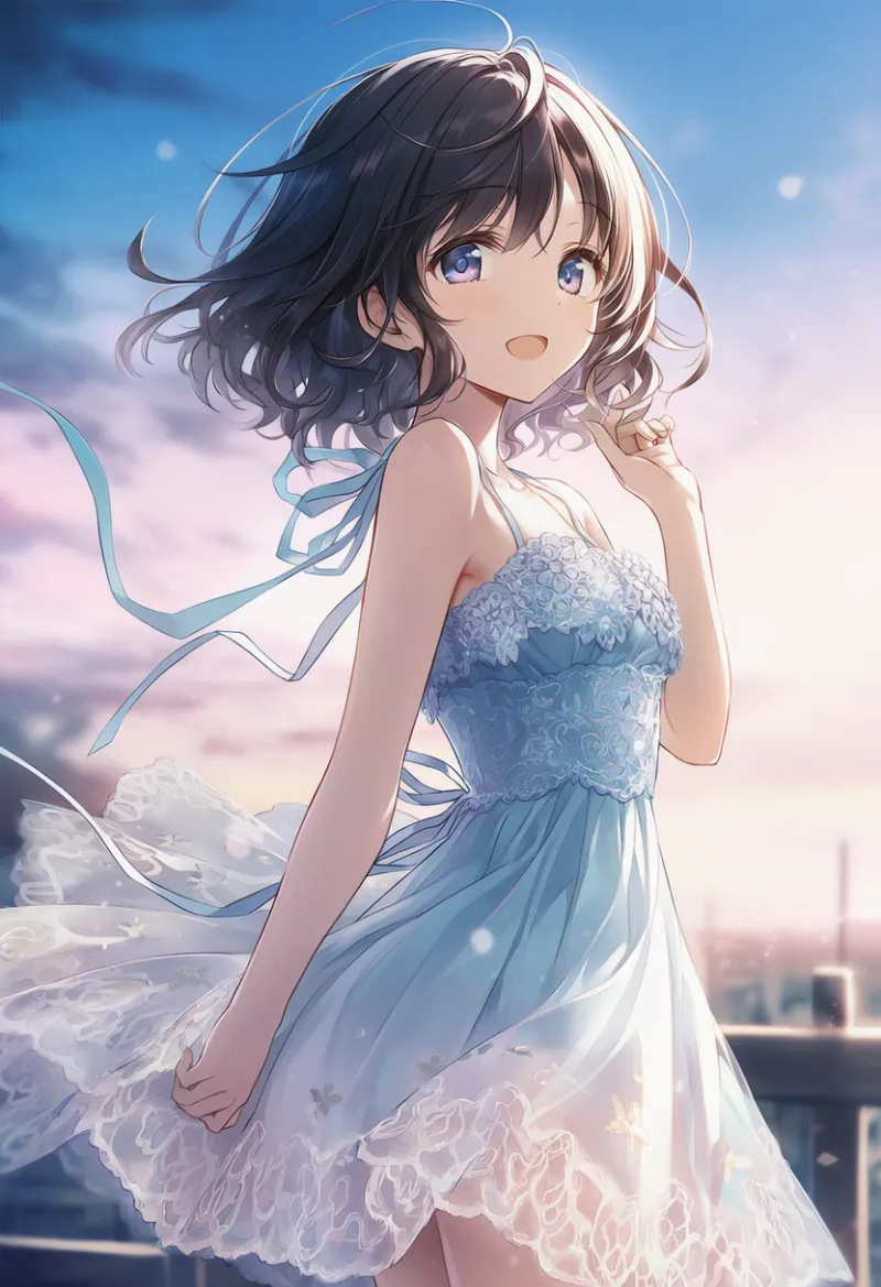 シフォン素材のAIイラスト（豪華な服用）｜プロンプト紹介