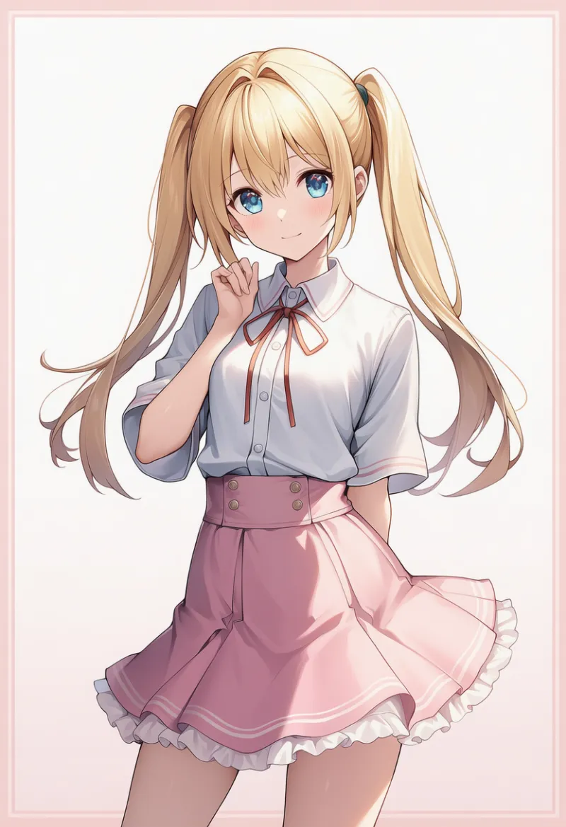 襟付きシャツとフレアスカートのAIイラスト|デート用コーデのプロンプト紹介