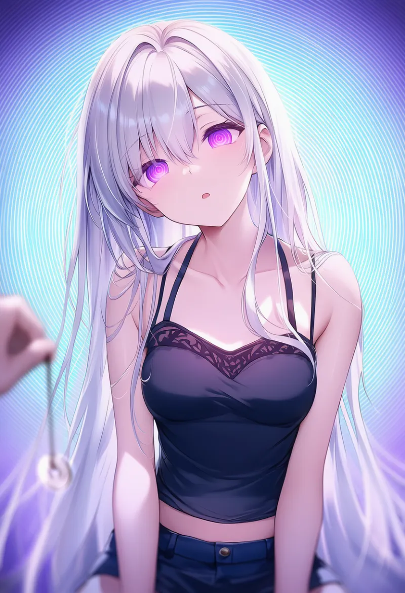 同心円の背景のAIイラスト（催眠シーン用プロンプト紹介）