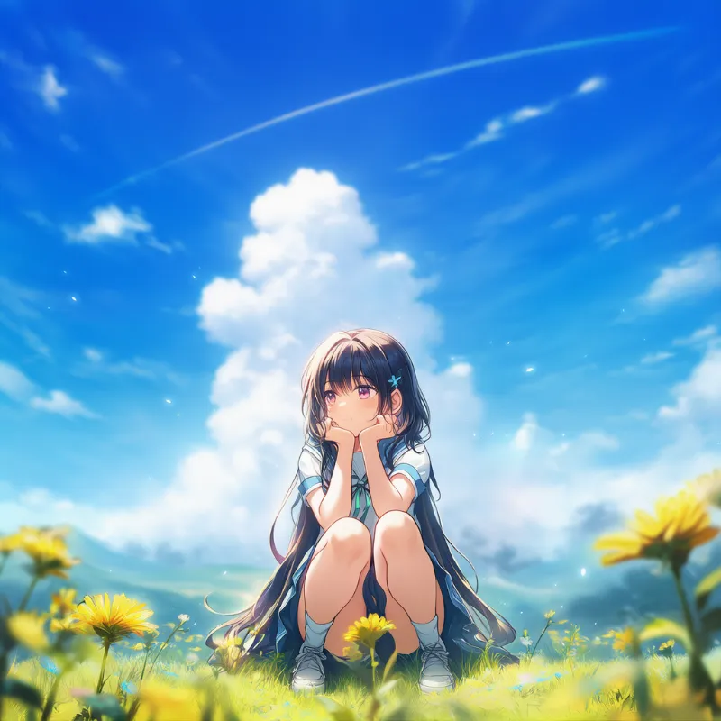 見えそうで見えない構図のAIイラストの作例とプロンプト紹介：convenient censoring