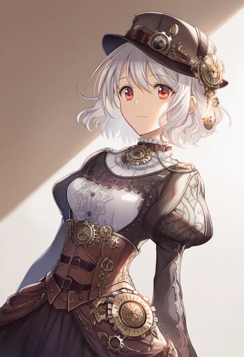 コルセットのAIイラスト(スチームパンク)|プロンプト紹介