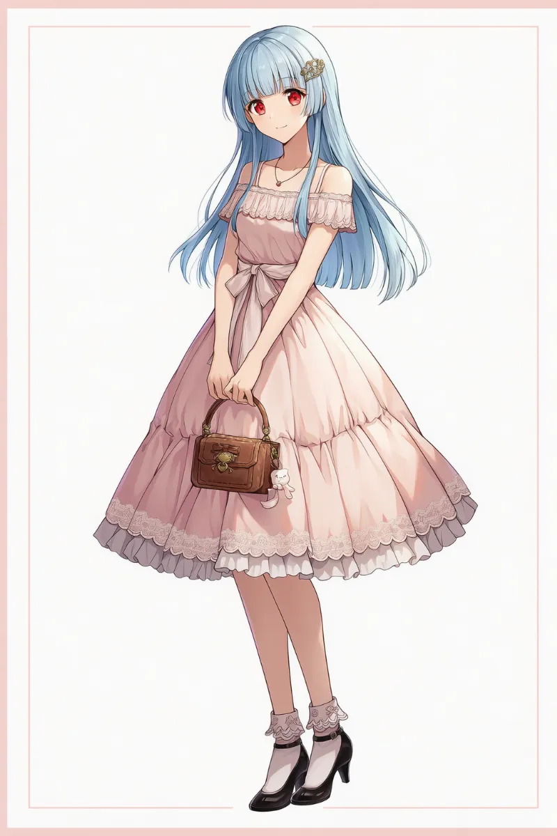 オフショルダーフリルの肌見せデートコーデ|AIイラストとプロンプト紹介