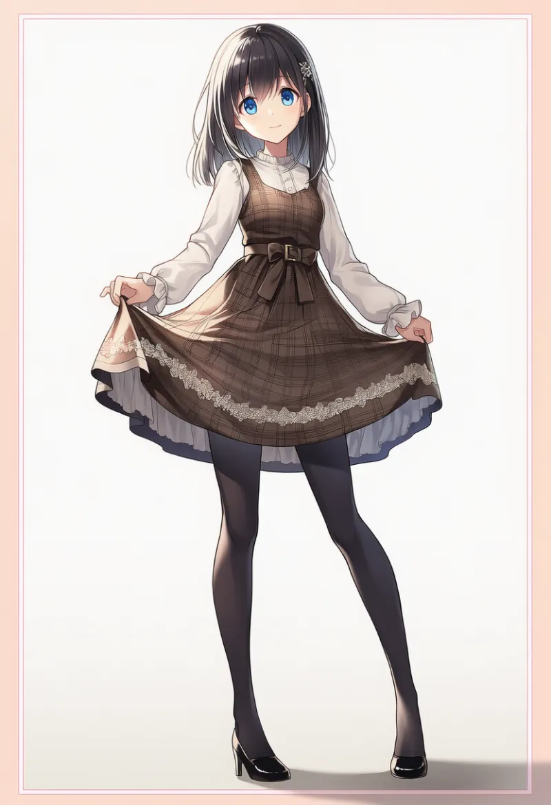 ジャンパースカートの上品デートコーデ|AIイラストとプロンプト紹介