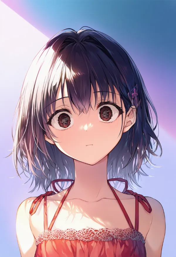 点線目のAIイラスト（催眠シーン）