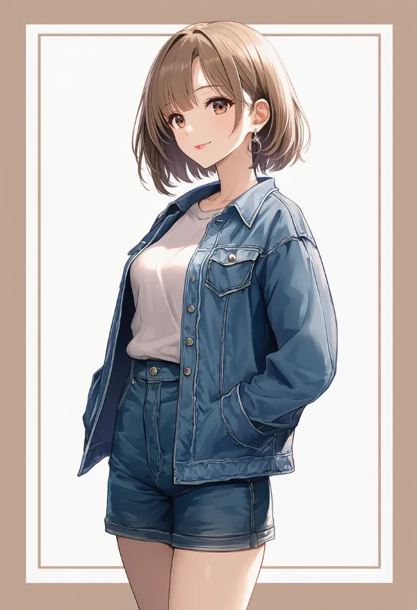 デニムジャケット|女子大生ファッションのプロンプト紹介