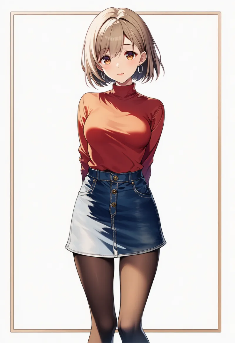 デニムスカート|女子大生ファッションのプロンプト紹介