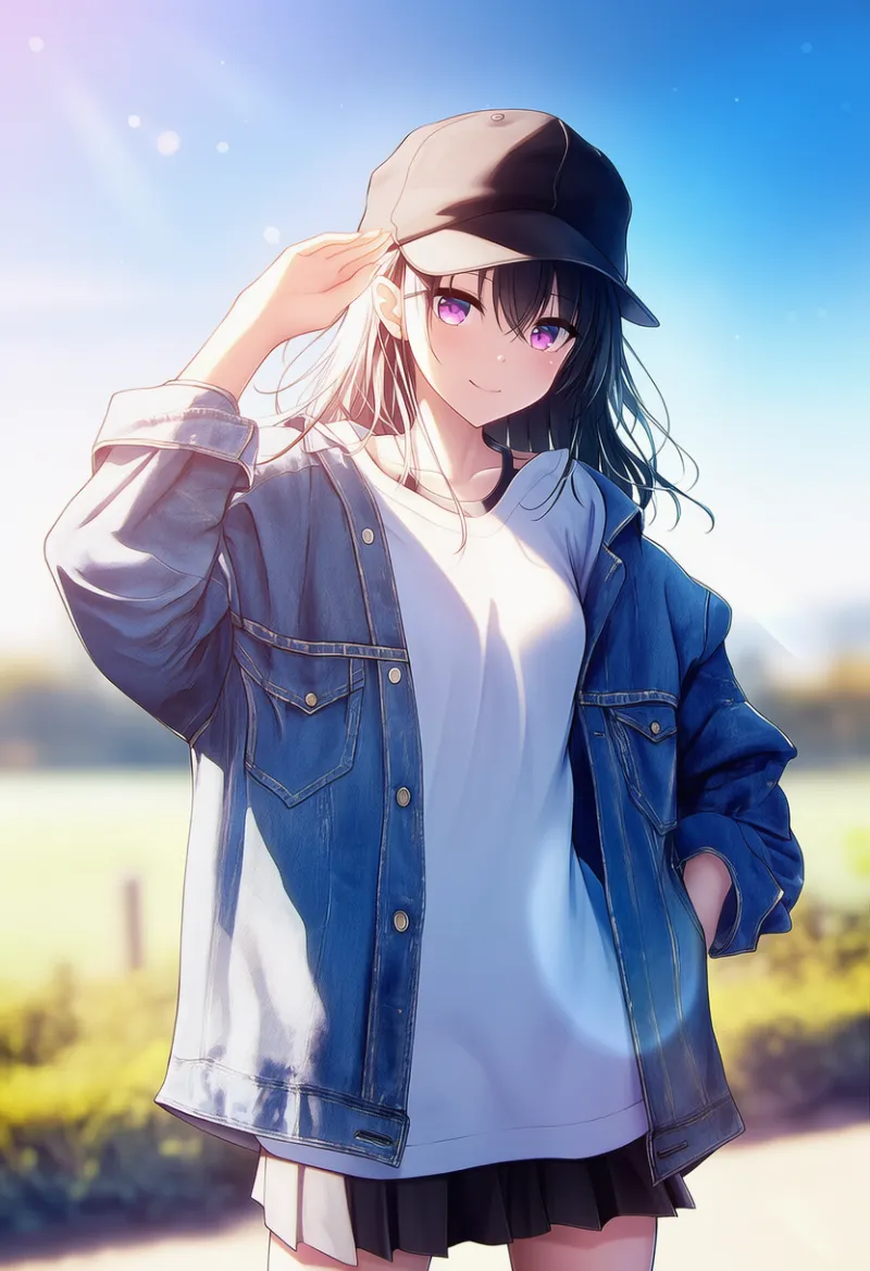 デニムジャケットのAIイラスト|プロンプト紹介(ヒップホップファッション)