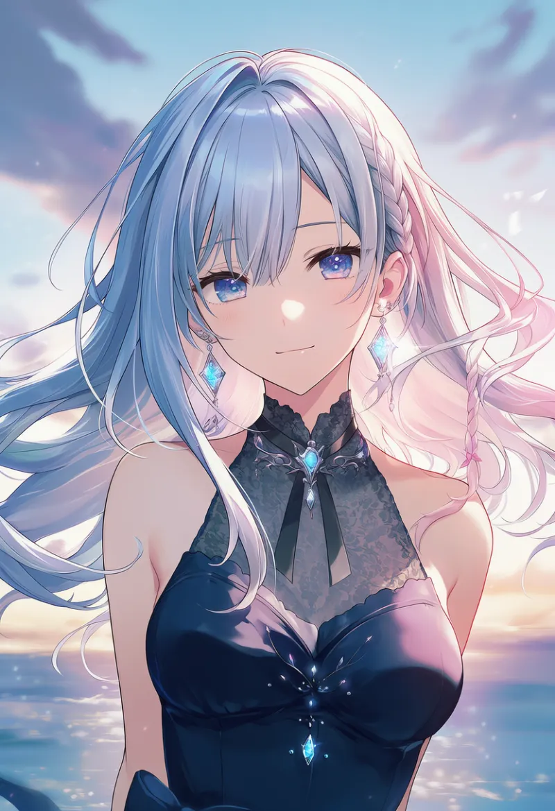 ダイヤモンドイヤリングのAIイラスト（豪華な服用）｜プロンプト紹介