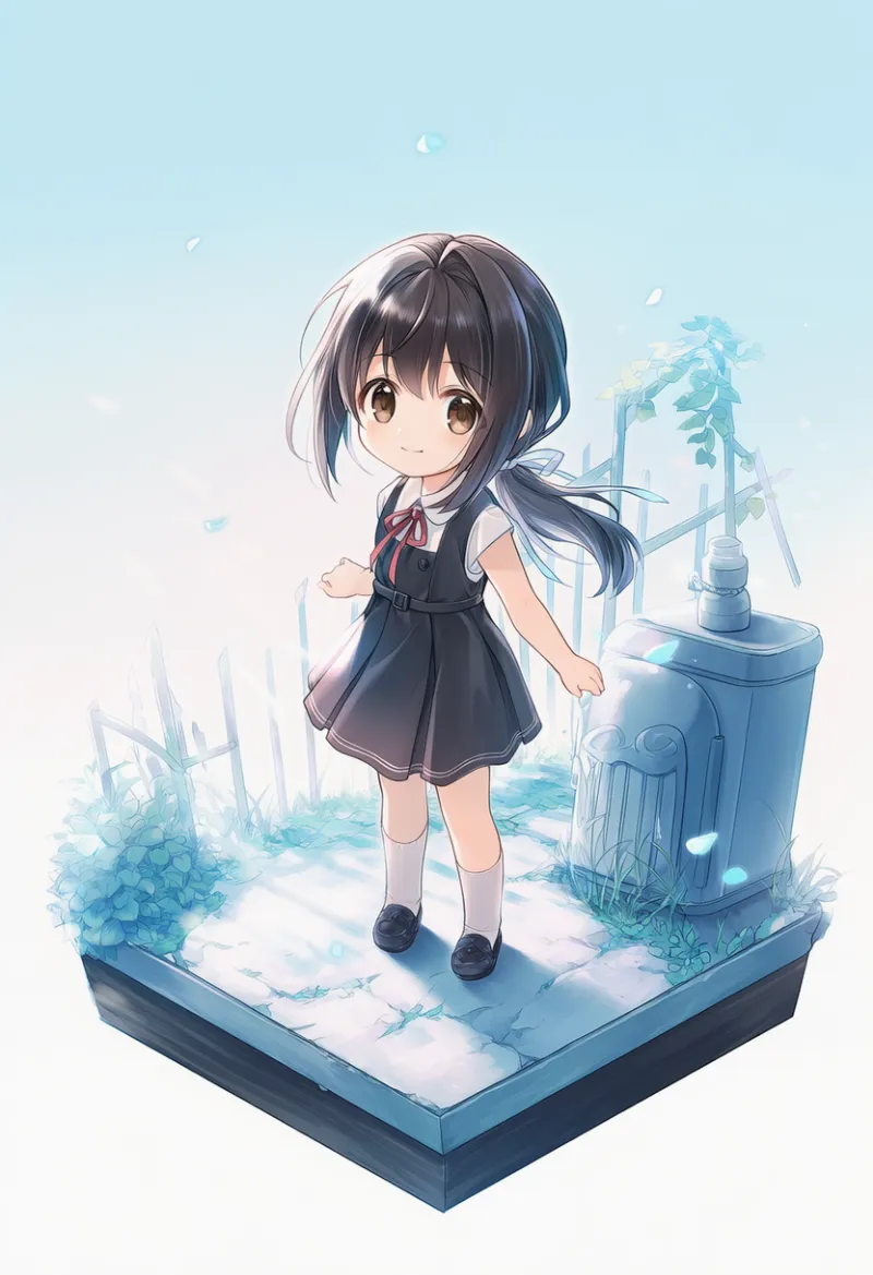 美少女のジオラマAIイラスト|プロンプト紹介:diorama, faux figurine
