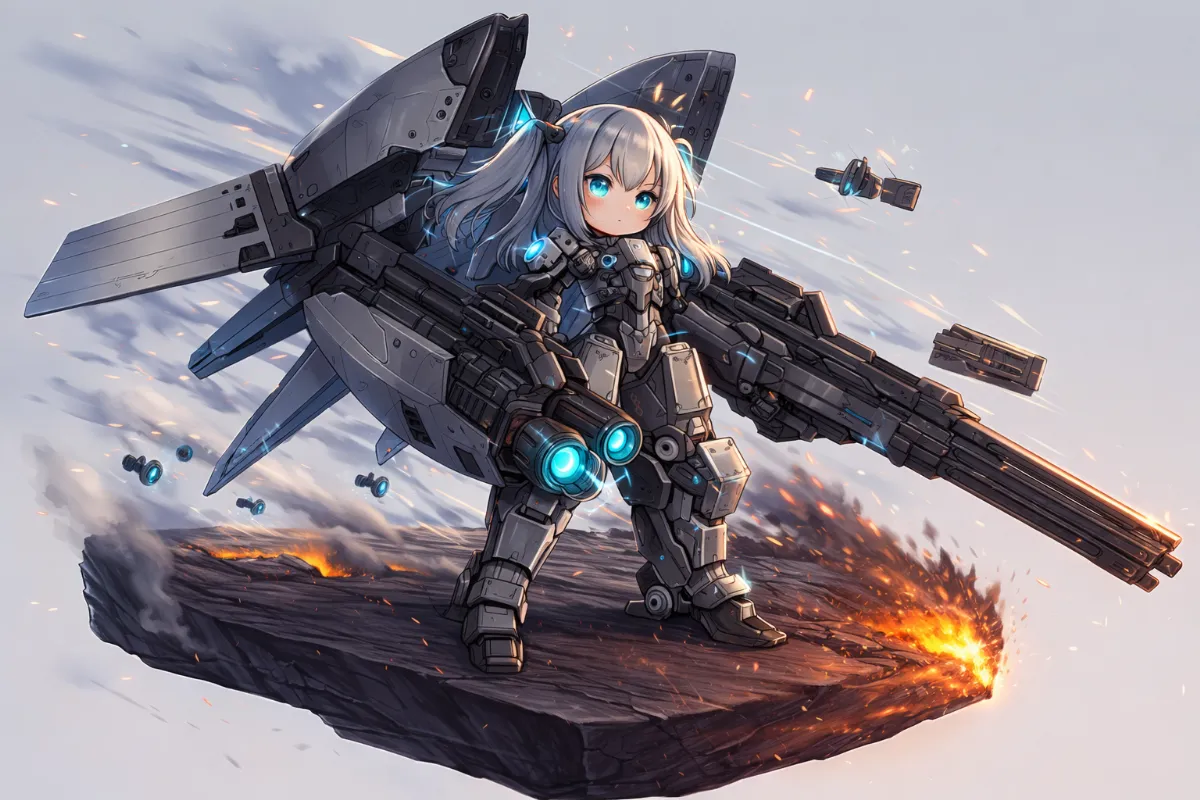 メカ少女|美少女のジオラマ風AIイラスト