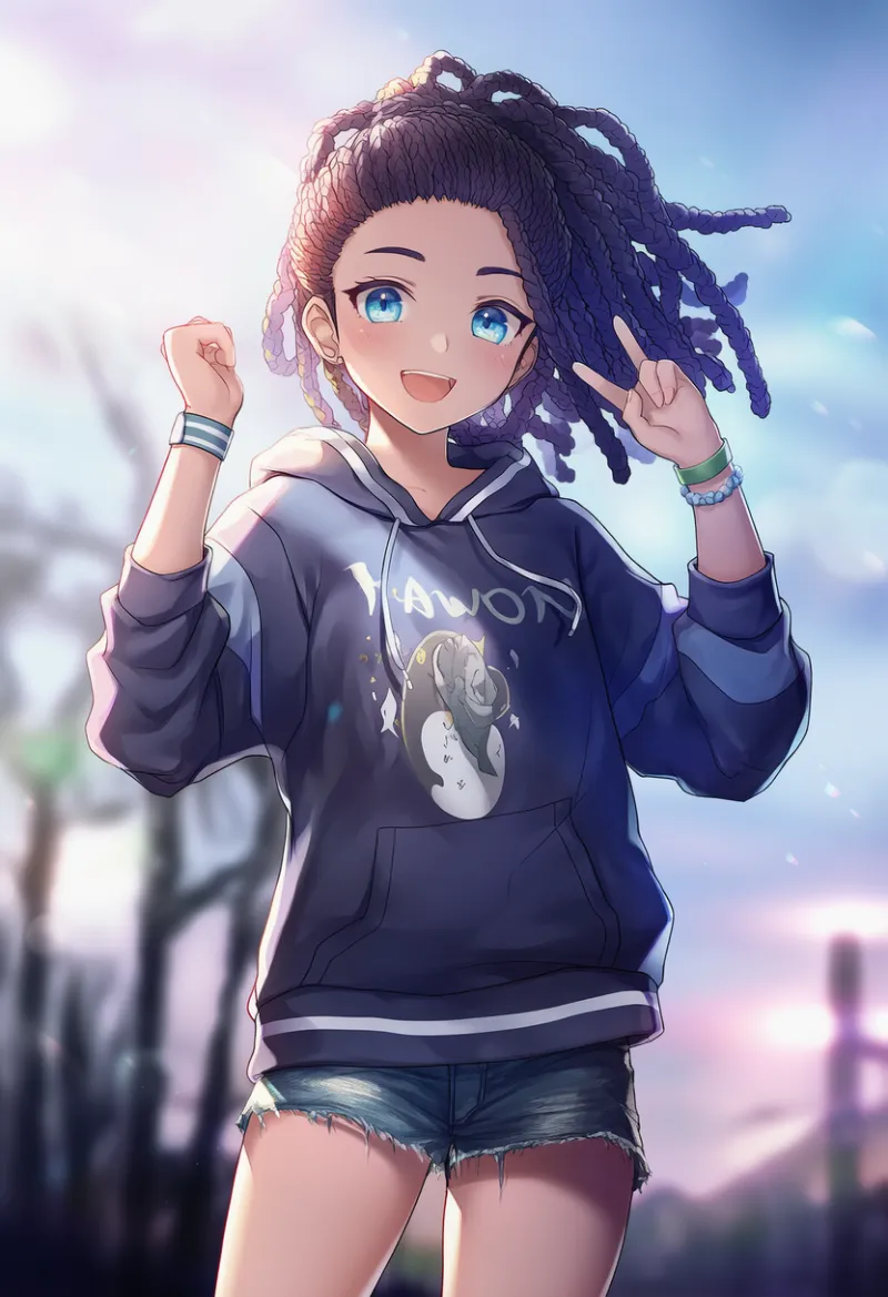 ドレッドヘアのAIイラスト|プロンプト紹介(ヒップホップファッション)