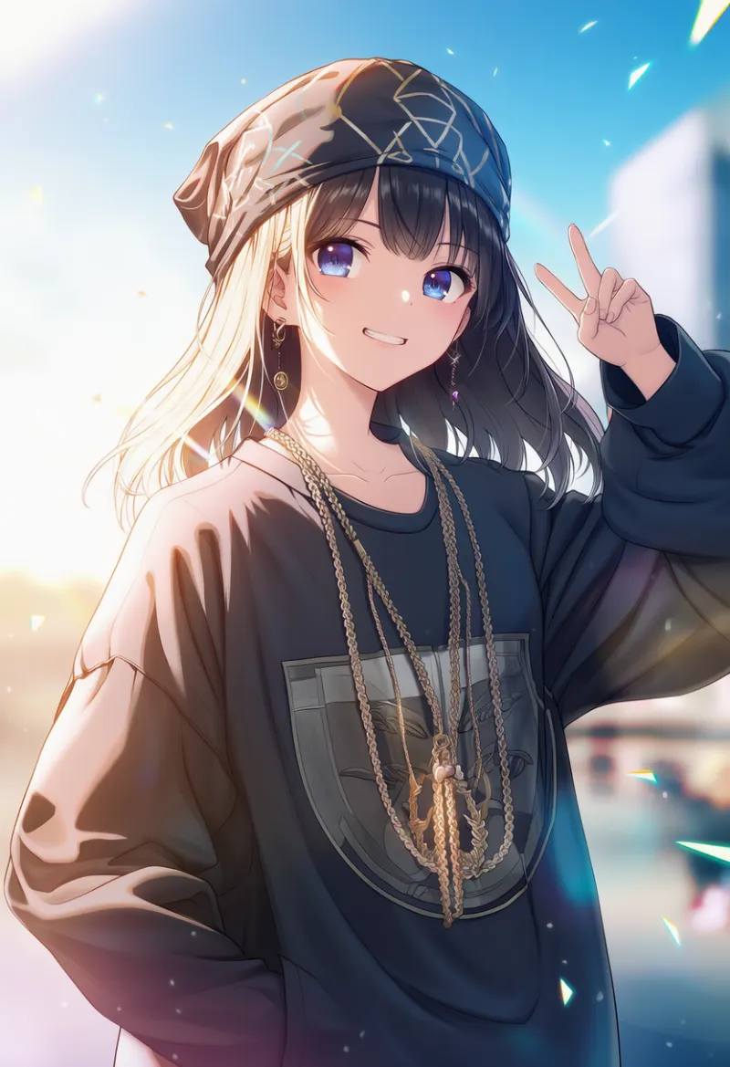 ヘアラップ、デュラグのAIイラスト|プロンプト紹介(ヒップホップファッション)