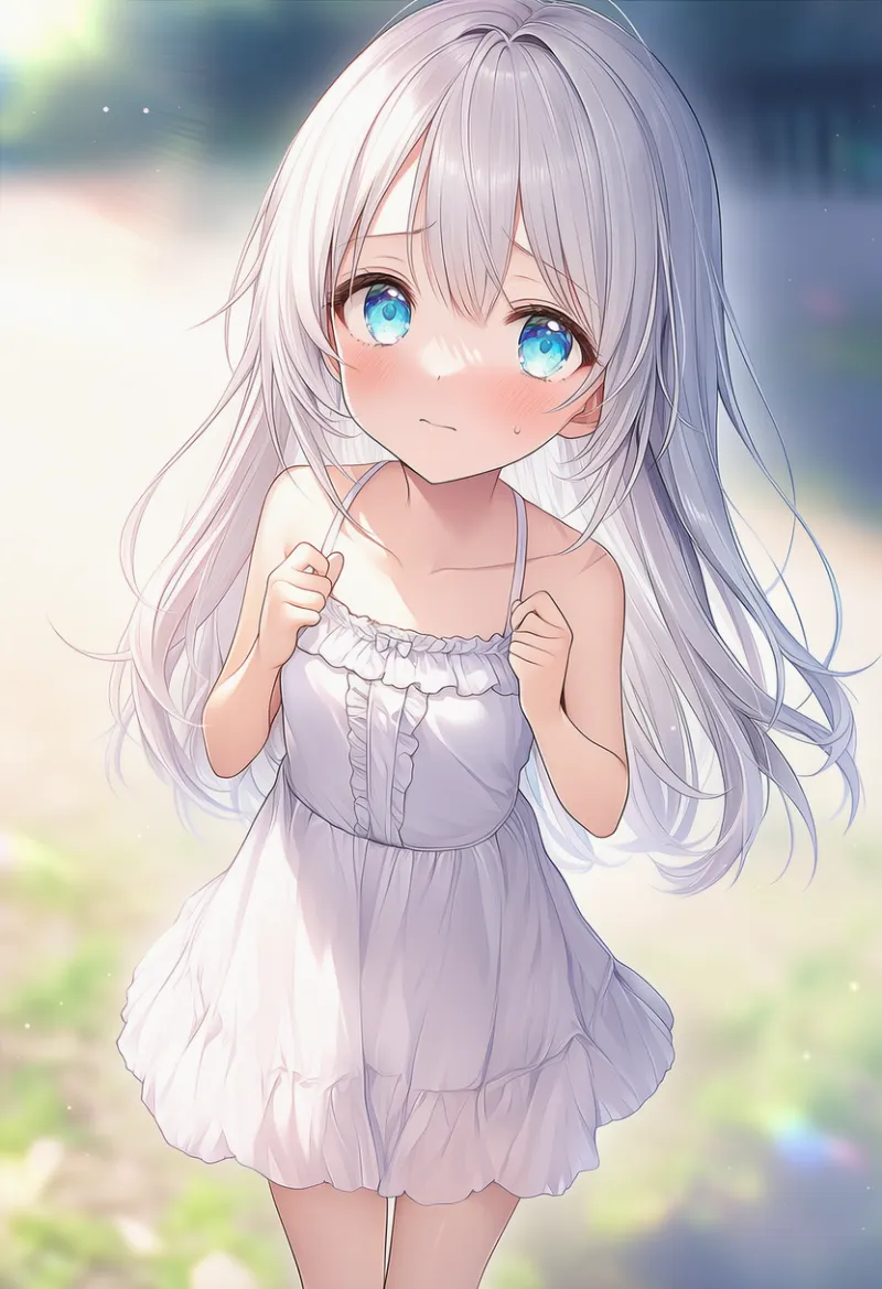 照れた仕草|幼い少女の仕草のプロンプト