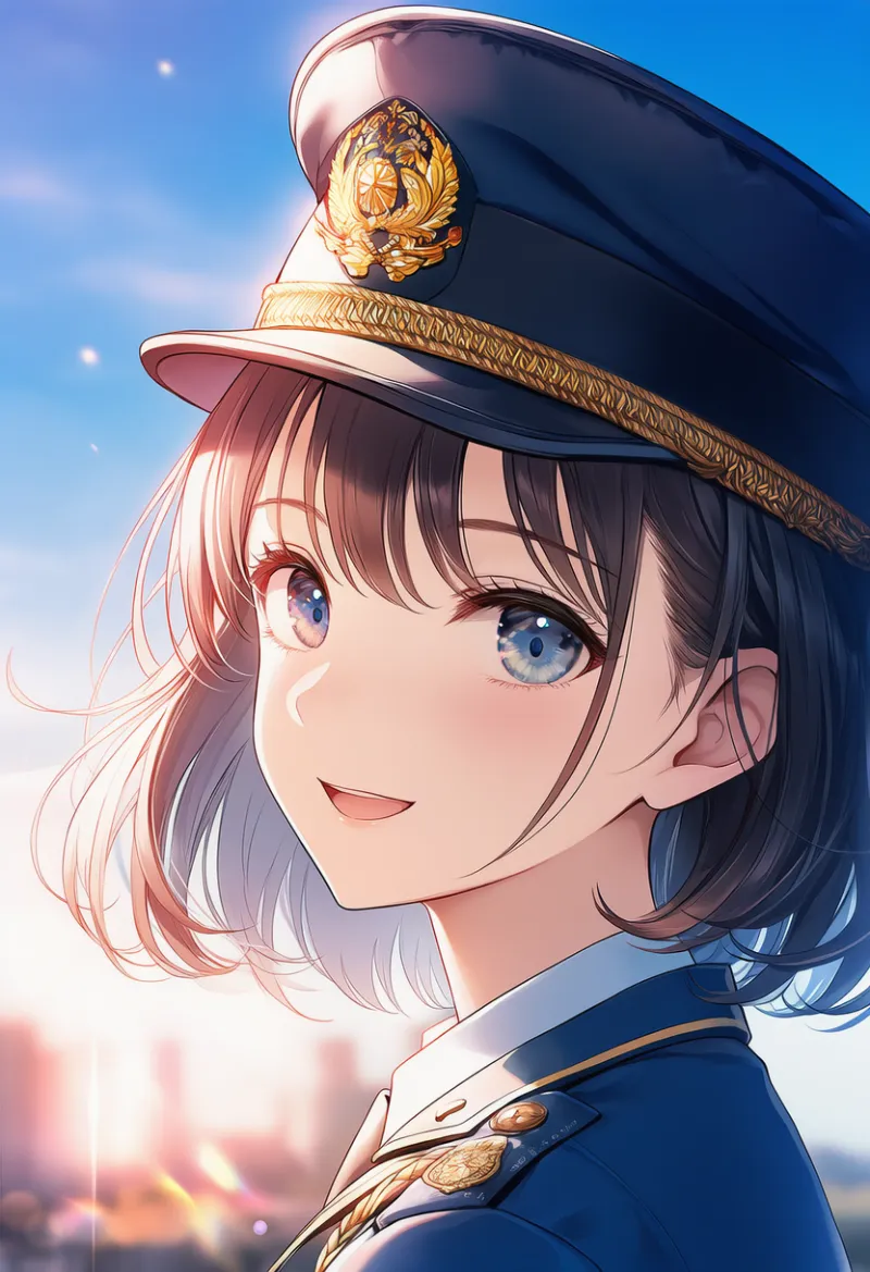 幹部用の制帽風のAIイラスト｜プロンプト紹介：embroidered police_hat with gold trim, peaked cap