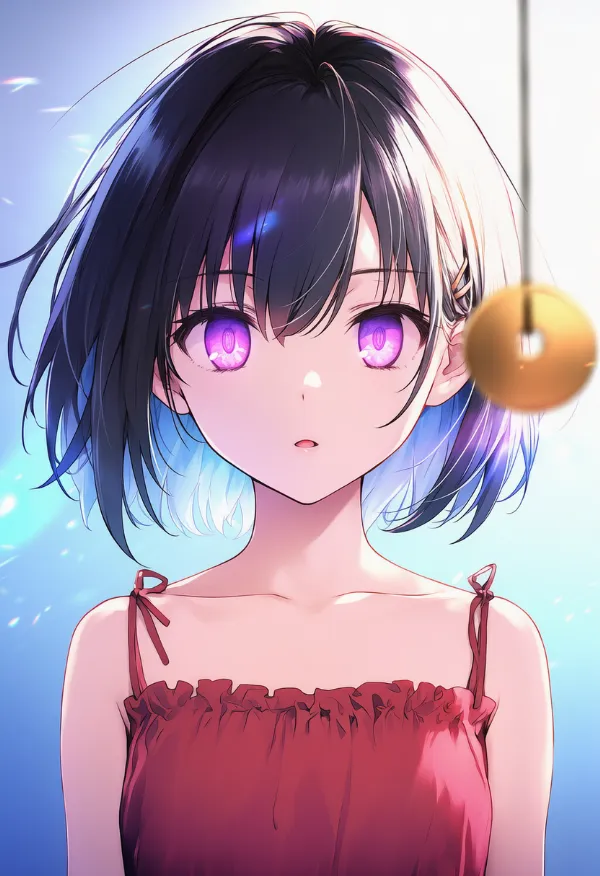 口を開けた状態のAIイラスト（催眠シーン）