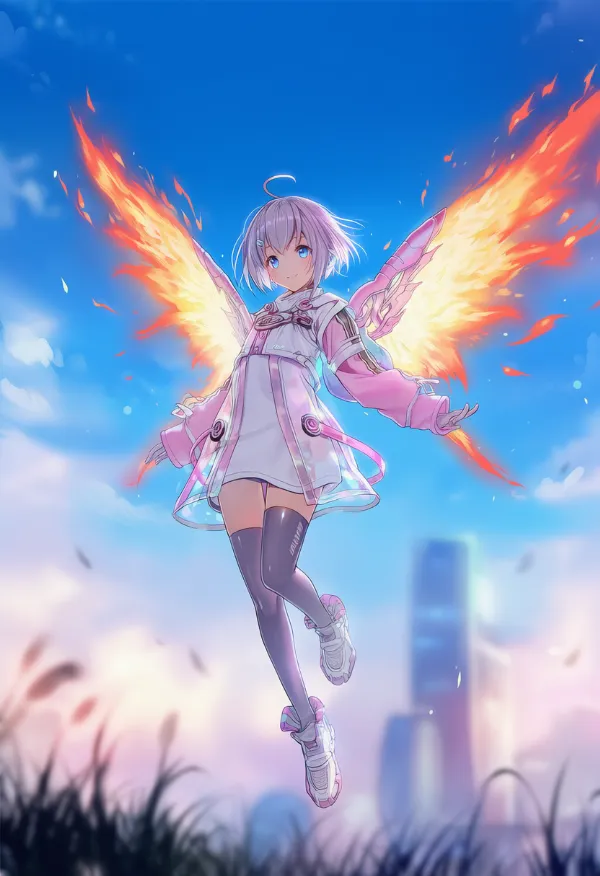 炎の翼のAIイラスト｜プロンプト紹介