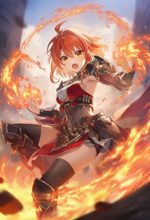 炎のオーラのAIイラスト｜プロンプト紹介