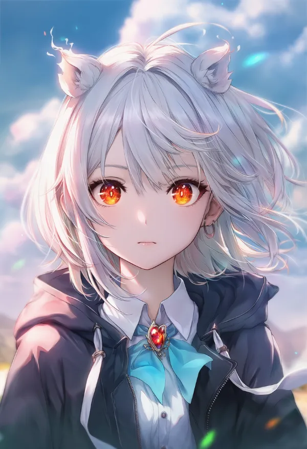 瞳の中に炎があるAIイラスト｜プロンプト紹介