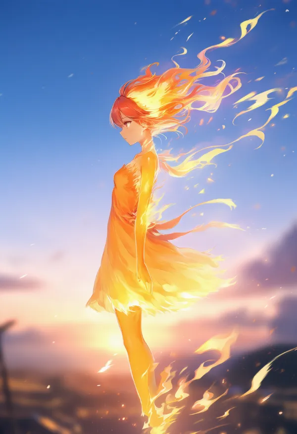 炎の体のAIイラスト｜プロンプト紹介