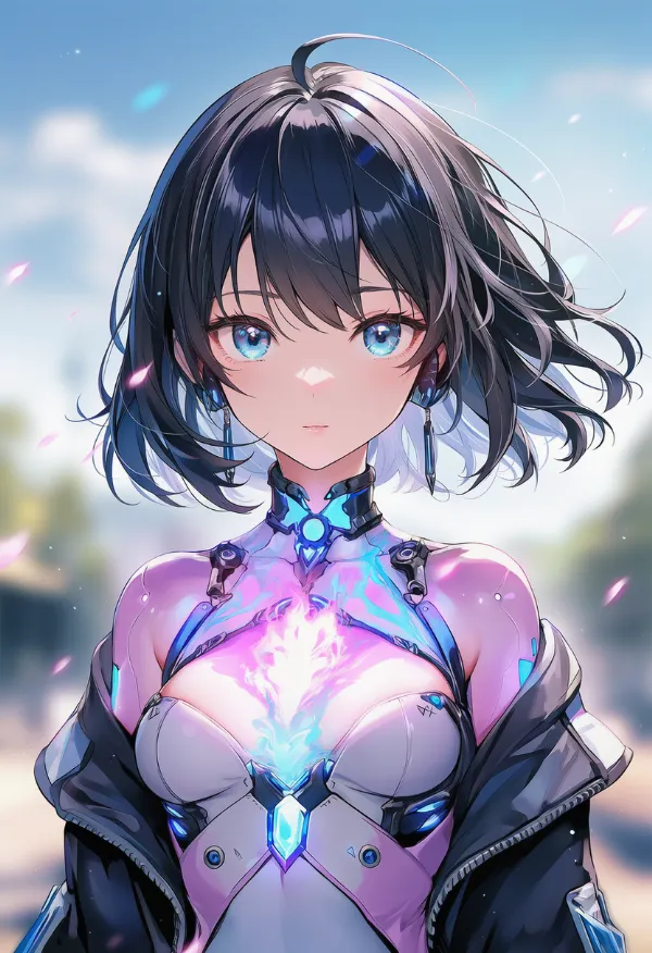 胸に火が宿るAIイラスト｜プロンプト紹介