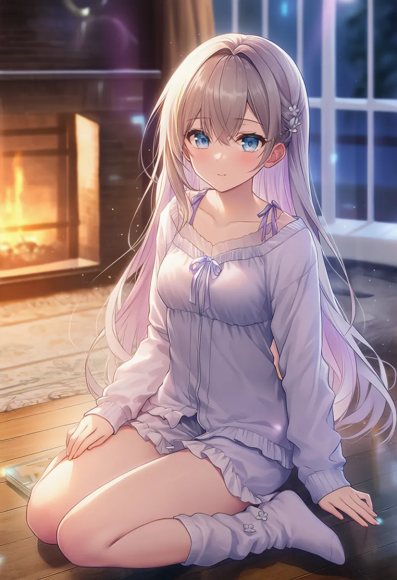 暖炉のAIイラスト｜プロンプト紹介