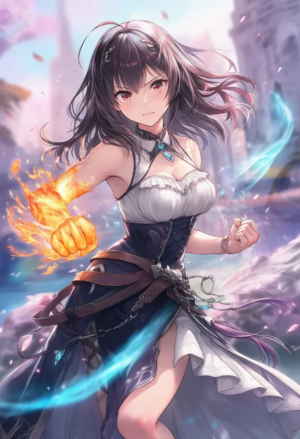 炎の腕のAIイラスト｜プロンプト紹介