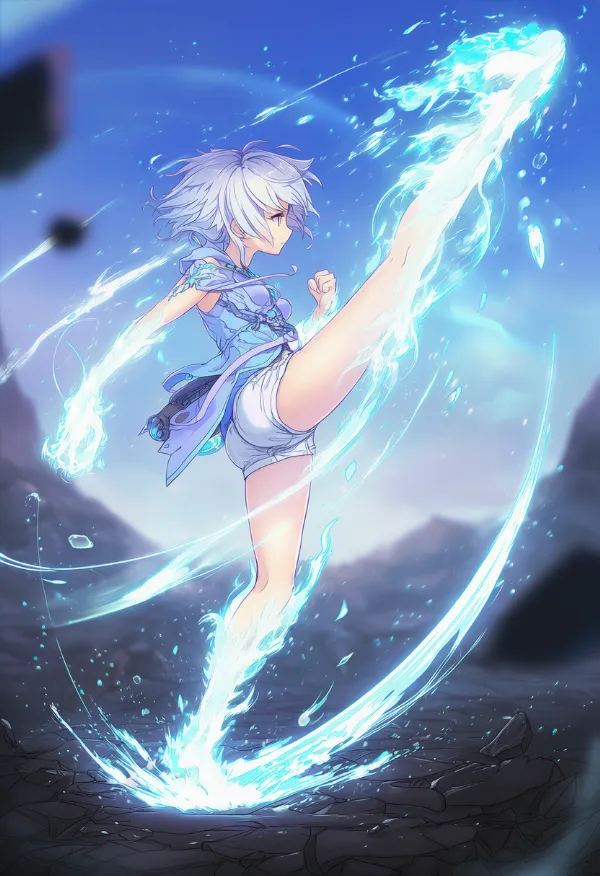 炎の脚のAIイラスト｜プロンプト紹介