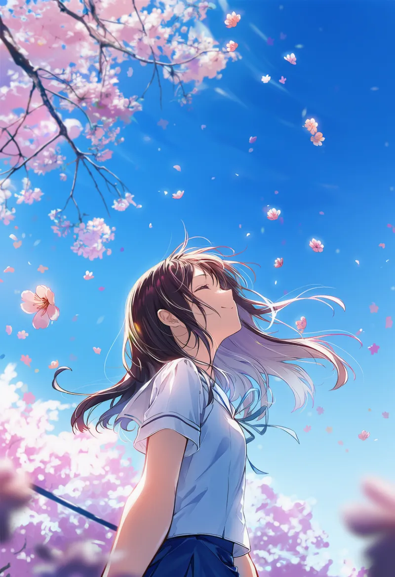 舞い上がる花のプロンプト：floating flowers｜AIイラスト