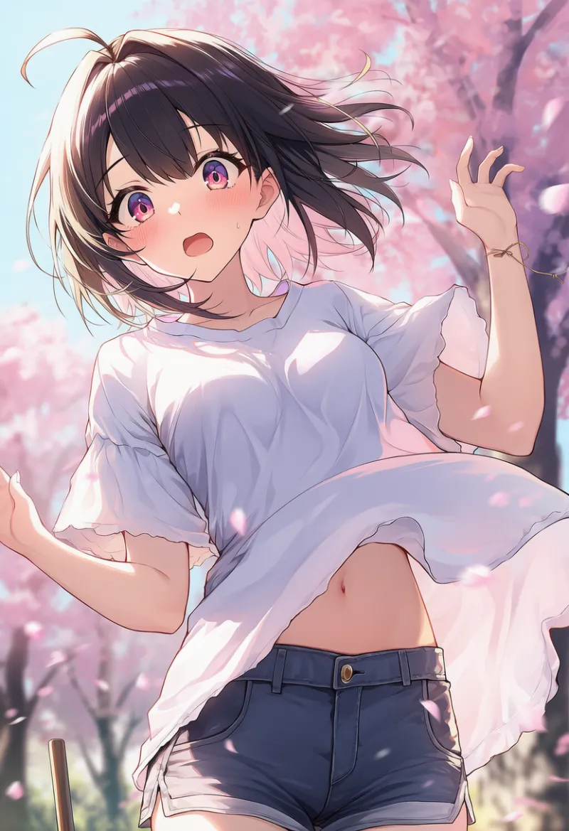 シャツが風でなびくプロンプト：floating shirt｜AIイラスト