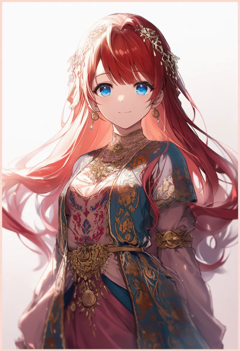 花柄模様のアラビア衣装のAIイラスト｜プロンプト紹介