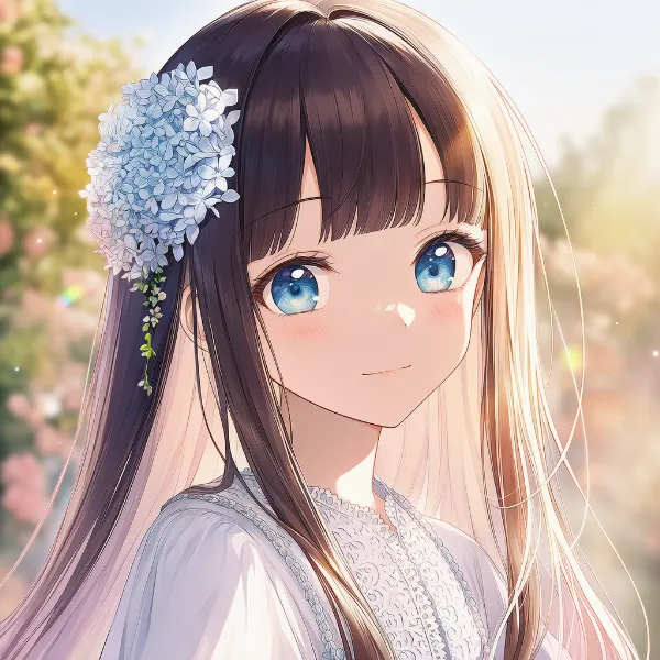 花の髪飾り（お嬢様ヘアのアクセサリ）のAIイラスト｜プロンプト紹介