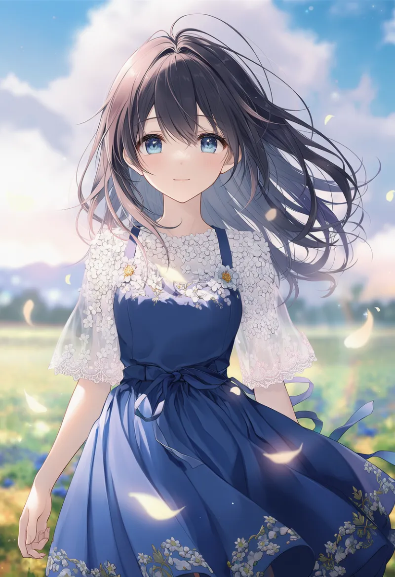 花の縁取りのAIイラスト（豪華な服用）｜プロンプト紹介