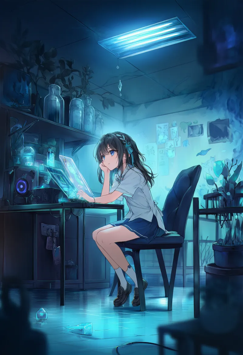 蛍光灯のAIイラスト