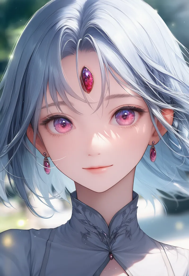 額の宝石のAIイラスト（豪華な服用）｜プロンプト紹介