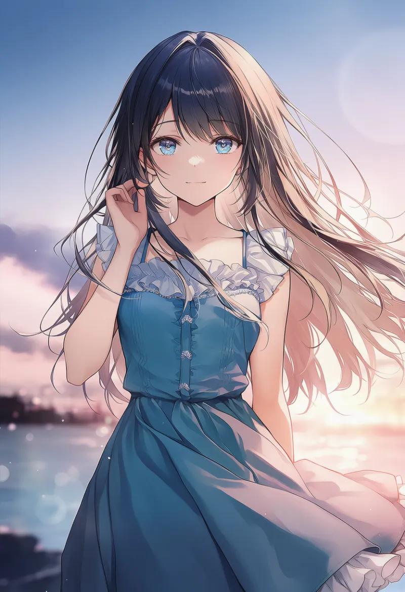 フリルの付いた服のAIイラスト｜プロンプト紹介