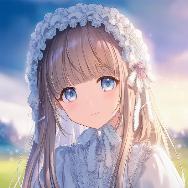 フリルのヘアバンド（お嬢様ヘアのアクセサリ）のAIイラスト｜プロンプト紹介