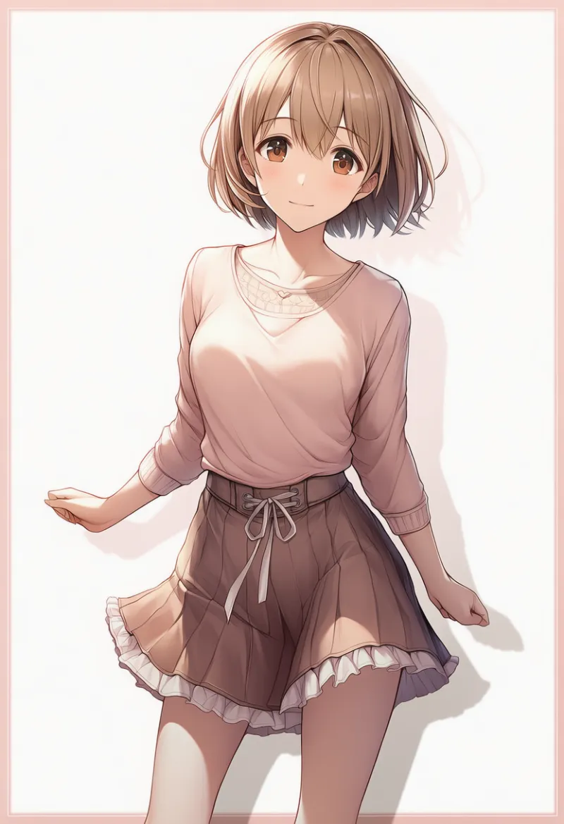 フリル付きスカートのAIイラスト|デート用コーデのプロンプト紹介