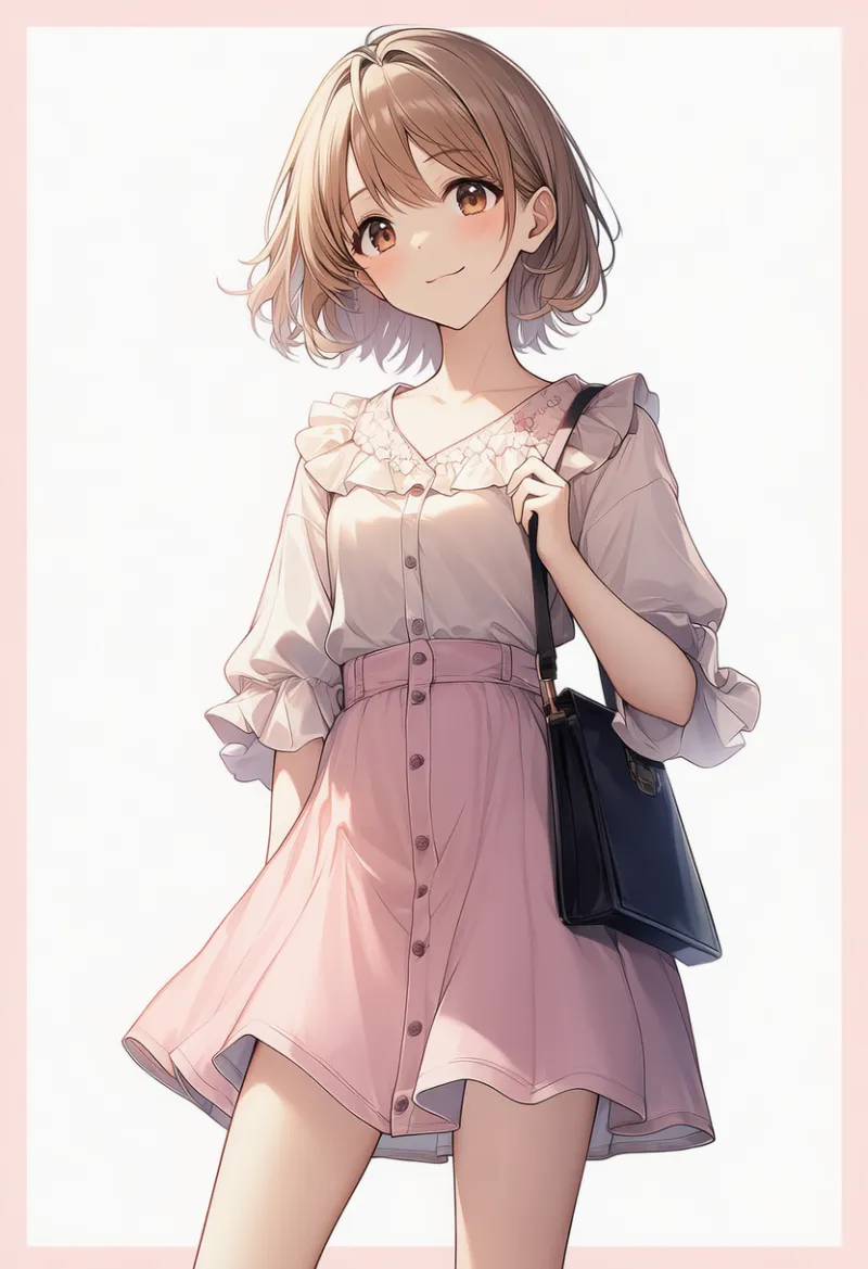 フリル付き袖のAIイラスト|デート用コーデのプロンプト紹介